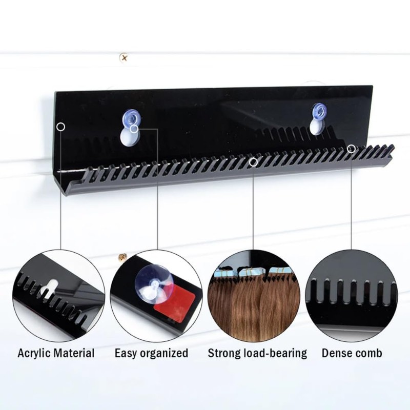 GOWEILE Hair Extension Holder Wall Mounted Hair Salon Plastic Hair