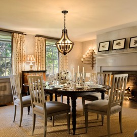 4-Light Farmhouse Dining Room Light Fixture, Adjustable Height Hanging Wood Vintage Pendant Lights for Kitchen Island Hallway Foyer Entryway Breakfast Area Bedroom