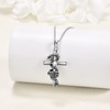 AXELUNA Snake Cross Necklace Sterling Silve Snake Necklace Faith Religious