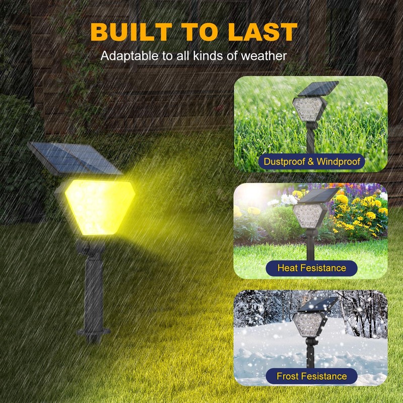 T-SUN Solar Lights Outdoor Waterproof IP65, 6Pack LED Solar Spot