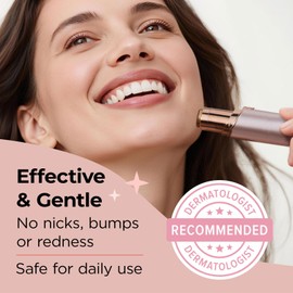 Kradaa Facial Hair Removal for Women: Electric Face Razor with LED Light - Painless & Instant Results Mini Shaver for Travel Use (Rose Gold)