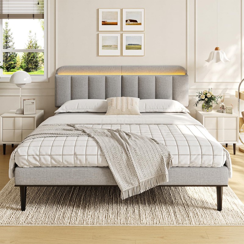 ONBRILL Adjustable Headboard for King/California King Size Bed Frame, Linen