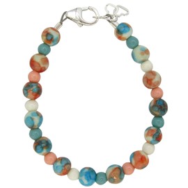 Crystal Dream Orange, Blue and White Beads Spring Handmade Toddler Unisex Bracelet (B1710_M)