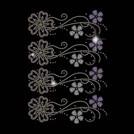 SUPERDANT Rhinestone Hotfix Iron-On Flowers Tassels Iron-On Transfer Rhinestone for Iron-On Rhinestones Petal Crystal Rhinestone Hotfix Transfer Patch for Men Women T-Shirt DIY Crafts