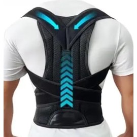 Back Brace Posture Corrector for Women & Men,Back Straightener, Scoliosis and Hunchback Correction, Adjustable Posture Trainer (Grey, Small))