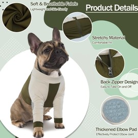 Lelepet Dog Recovery Sleeve for Front Legs, Elbow Protection, Surgical Recovery Suit, Dog Leg Wound Protector to Prevent Licking Bite Short Dog Cuff, Leg Brace