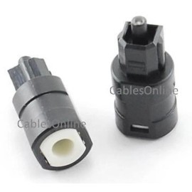 CablesOnline 2-PACK Mini Optical Female to Digital Optical Toslink Male Audio Adapter