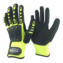 Anti Vibration Oil-proof Cut Resistant Safety Work Glove, ANSI A5,Excellent Grip(Medium)