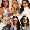 YOGFIT Rimless Y2K Sunglasses for Women Men Fashion Wrap Around