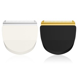 2 Pack Professional Peanut Replacement Blade-Precision-Ground for Smooth Cutting， Snap-On Compatible with Wahl Peanut Clippers & Trimmers #2068-300（White/Silver,Black/Gold）