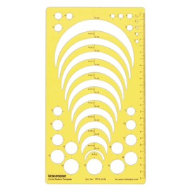 Traceease Geometric Drafting Circle Radius Template Drawing Stencil, Designing Template Measuring Ruler
