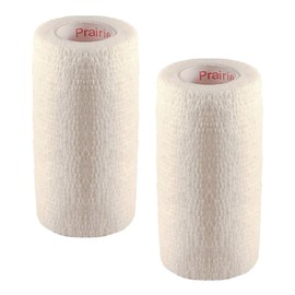 Vet Wrap Tape (White) (2 Pack) (2 Inch x 15 feet) Self Adhesive Adherent Adhering Cohesive Flex Self Stick Bandage Grip Roll Dog Cat Pet Horse