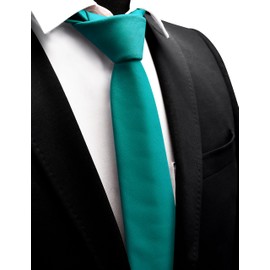 GUSLESON Green Tie for Wedding Solid Cotton Suit Tie Mens Casual Necktie (1032-13)