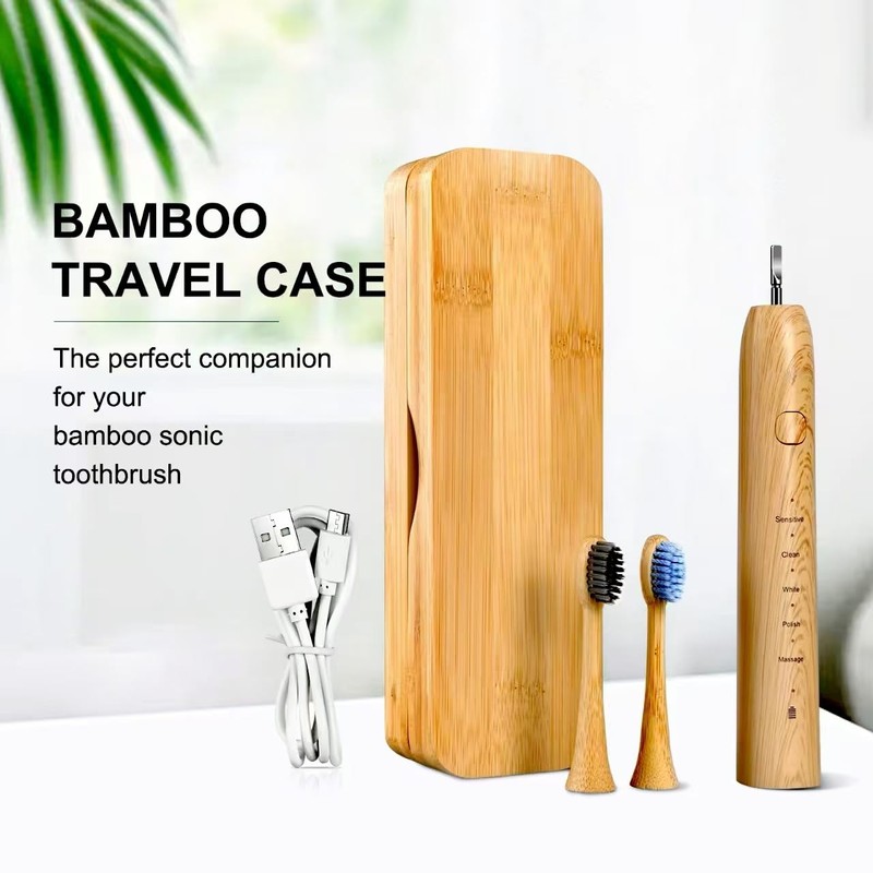 Sonic Electric Bamboo Toothbrush for Adults - Bamboo Design with