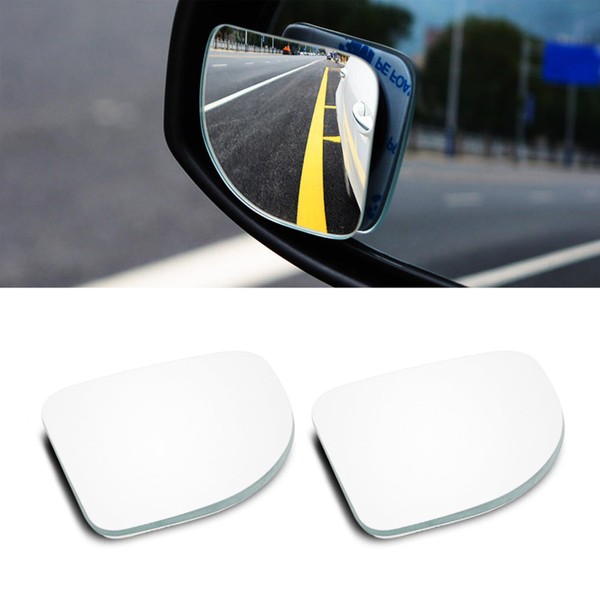 Crynod 2 PCS Car Rearview Blind Spot Mirror, Adjustable Convex High-definition Wide-angle Mirror, Extended Field of View Fan-shaped Mirror, Universal Auxiliary Driving Tool for Most Cars (Silver)