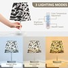 YETTASBIN Cow Print Bedside Table Lamp, Portable LED Desk Light