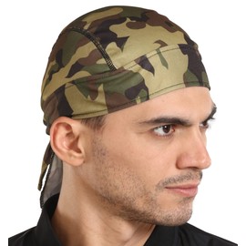 Tough Headwear Skull Caps - Head Wraps for Men - Summer Mens Dreads Do Rag - Cooling Helmet Liners - Hard Hat Liner, Du Rag - Workout, Cycling, Motorcycle Pirate Bandana