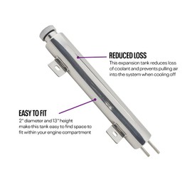 Coolant Overflow Tank, Stainless Steel Expansion Tank, 13 Inch Radiator Coolant Overflow Tank