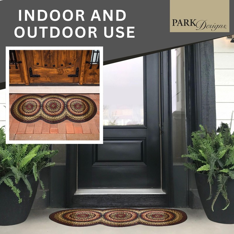 Park Designs Red Folk Braided 30" x 72" Rug Runner