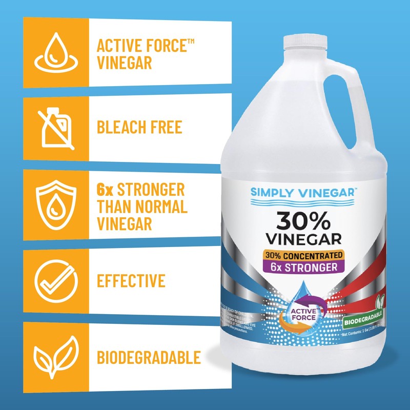 Simply Vinegar 30% Vinegar – Pure Concentrated Active-Force Vinegar for