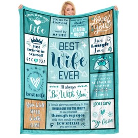 Wife Gifts from Husband, Wife Birthday Gifts Ideas - Christmas Birthday Wedding Anniversary Romantic Mothers Day Valentines Day Gift for Woman Her - Best Wifey Gift, Flannel Throw Blanket (60"x50")