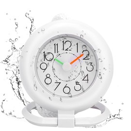 Jadeshay Bathroom Clock - Shower Timer Alarm Digital Clocks Hanging Table Clock for Bathroom Kitchen (white)