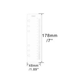 10pcs A6 Binder Dividers Ruler Hot Stamping 15cm Scale 6 Holes Silver Foil Printing PP Bookmark Ruler for Loose Leaf 6 Ring Binder Notebook Planner Snap in Bookmark Divider Measuring Rulers Set