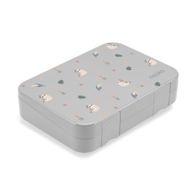 nouka Design Chill Bento Lunch Box | Easy to Open Latches | Spill Proof Design | 6-Compartment Removable Tray | Sloth Jungle