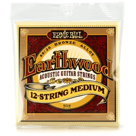 Ernie Ball Earthwood Medium - Cuerdas para guitarra acústica de 12 cuerdas, bronce 80/20, calibre 11-28