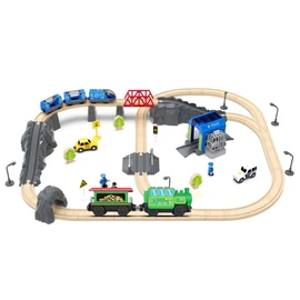 Battery Operated Locomotive Train Set for Wooden Train Tracks,Powerful Engine Train Vehicles Train Electric Remote Control Cars with Light&Sound Train Toy Gift for Kids Toddler