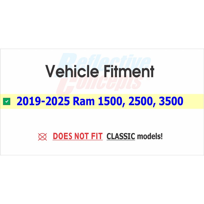 Reflective Concepts 2019-2025 RAM Door Emblem Overlay Decal Stickers -