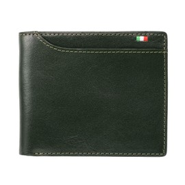 Milagro CAS2164 Tamponato Leather Bifold Wallet (No Coin Pocket) (Wallet, Men's, Women's, No Coin Purse, Leather), green