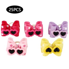 25Pcs Pet Multicolor Hair Bowknot Bows Grooming Accessories for Cat Medium Small Dog
