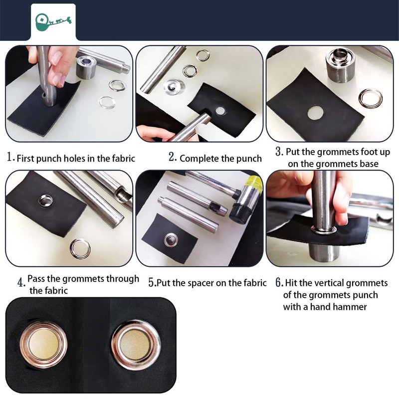Grommets Tool Metal Eyelets Kit, 2mm Mini Grommets Copper Metal