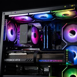 Ocypus Gamma F12 UNI 120mm PC Fans, Daisy-Chain Computer Case Cooling Fan, New-gen Infinity Mirror, Flowing ARGB Light Effects, Low Noise PWM, Up to 1800RPM 9-Blade Reverse (BK, 3PCS)