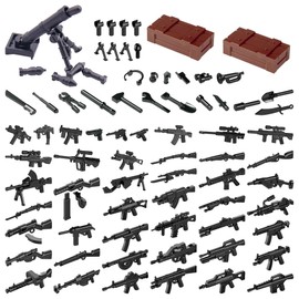 HIMIRICH Weapons Pack Military Toy Set Building Blocks Model for Soldier Figures, Army Equipment Gear Kit Pieces and Parts Accessories Compatible with Major Brand