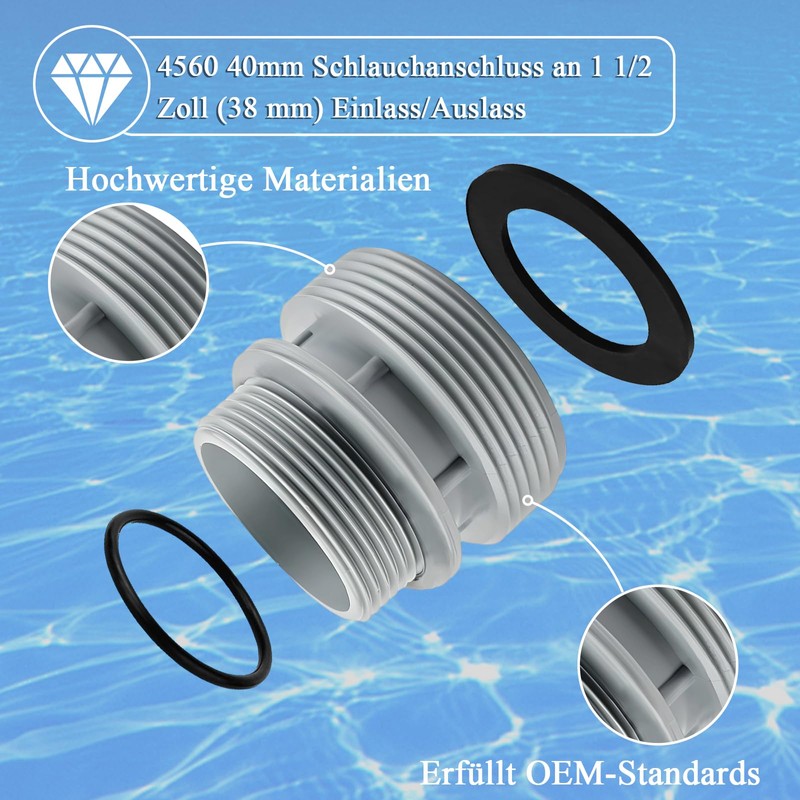 MOAZIFI Pool Connection 38 mm, Pool Hose Adapter Conversion Kit