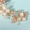 ゴールド フラワー 花 髪 飾り ヘッド ドレス レディース コーム ヘアアクセサリー