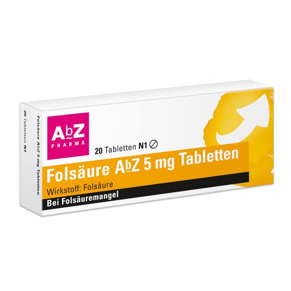 Folic acid AbZ 5 mg tablets: well supplied for folic