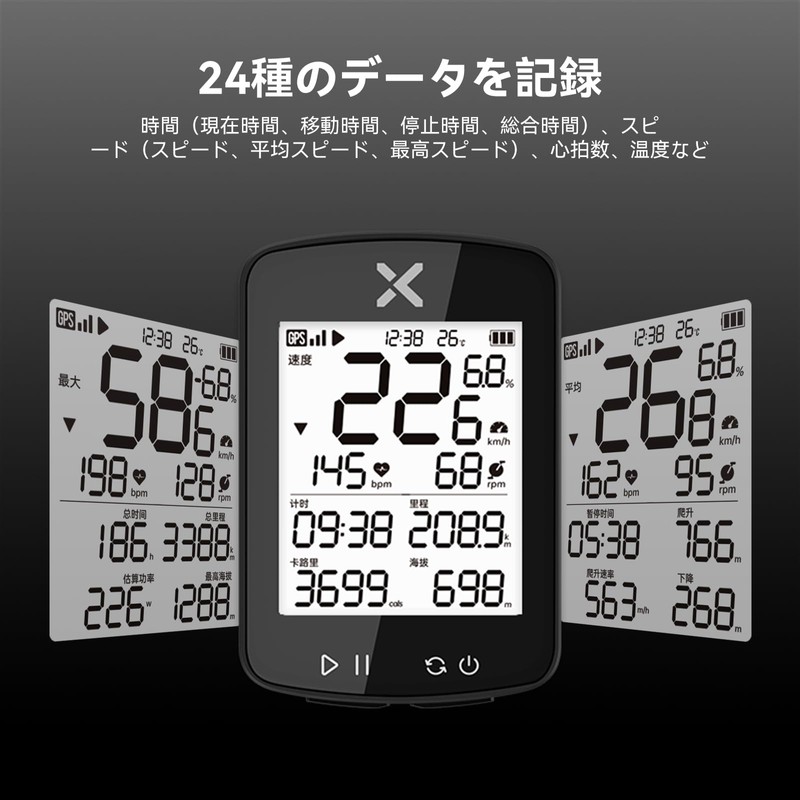 XOSS G+ Gen2 Cycle Computer Set, GPS, Cyon, Mount, Wireless,
