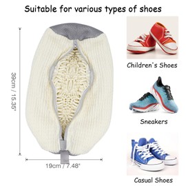 Shoe washing machine bag neaker Cleaning shoe dryer Laundry shoe bag ，Reusable,Shoe washing bag for washing machine and dryer (White 2PCS)