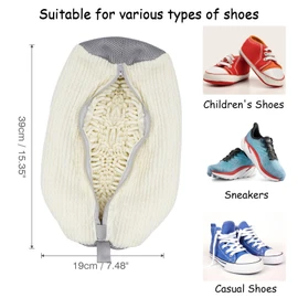 Shoe washing machine bag neaker Cleaning shoe dryer Laundry shoe bag ，Reusable,Shoe washing bag for washing machine and dryer (White 2PCS)
