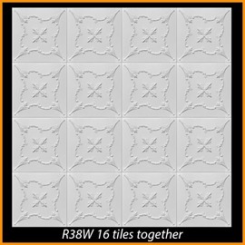 DIY Styrofoam Glue Up Ceiling Tiles White 20x20 R38W White Pack of 30