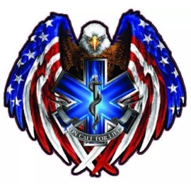 American Flag American Eagle EMT on call for Life