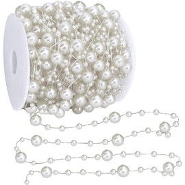 66 Ft Christmas Beads Garland Decoration Pearl Strands Chain for Christmas Tree Decoration Indoor Outdoor Home Mantle Fireplace Holiday Decor