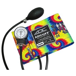 ADC Prosphyg 760 Pocket Aneroid Sphygmomanometer with Adcuff Nylon Blood Pressure Cuff, Adult, Tie Dye Print