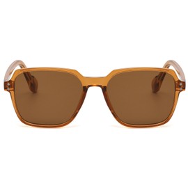 Long Keeper Large Sunglasses Rectangle Retro 90s Square Sunglasses Uv400 Protection Unisex Sunglasses, Brown brown