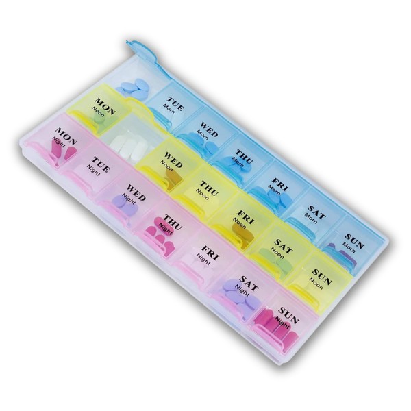 Glamified Weekly Pill Box 7 Day 21 Compartments Tablet Organiser