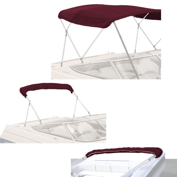 SavvyCraft 4 Bow Bimini Replacement Top Canvas Cover 4 Bow 96" L 91"-96" W Burgundy Color