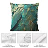 Keebik Feather Glitter Teal and Gold Throw Pillow Cover18x18 Inch